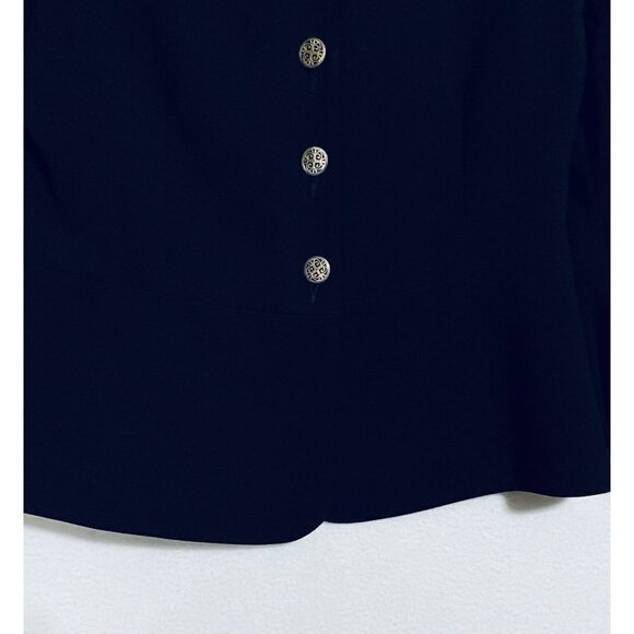 Cabi Womens 4 Abbott Cropped Jacket Ponte Knit Metal Buttons Black 3027 - Picture 3 of 10